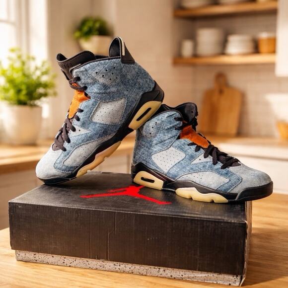 Preowned Air Jordan 6 Washed Denim SIZE 9.5 OG ALL main image 9
